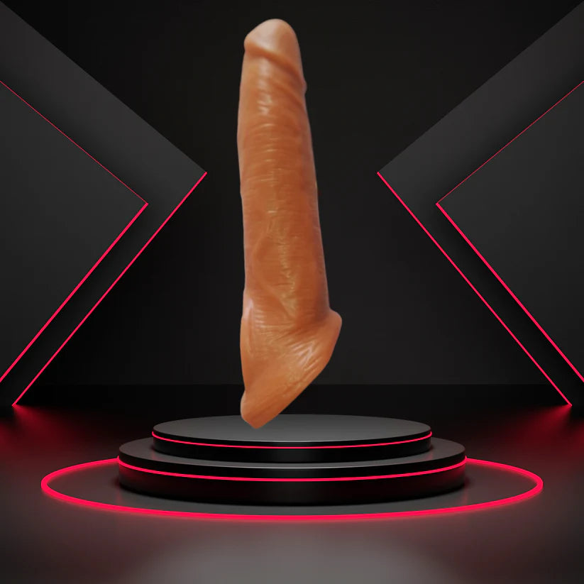 8 inch silicone sleeve(condom) Brown Color