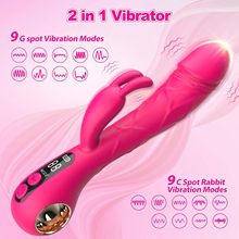 Women - 2IN1 Adult Toys, 9 Vibration Modes, G-Spot Vibrator Rose, Sex Toys, Sex Products