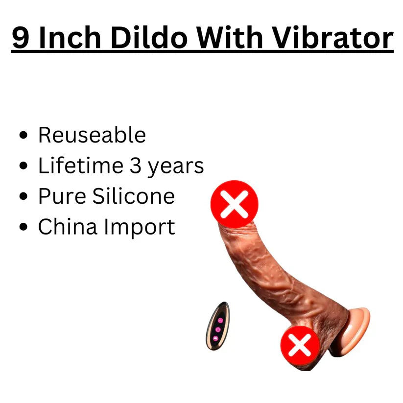 9 Inch Remote control Dildo With Vibrator