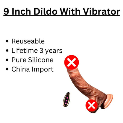 9 Inch Remote control Dildo With Vibrator