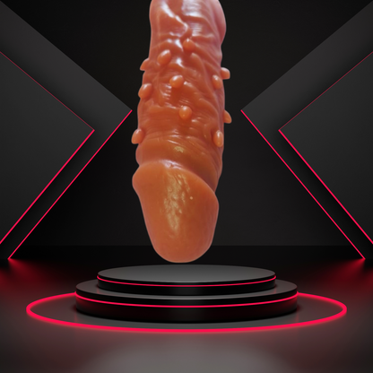 6 inch Double hole dotted silicone sleeve(condom)